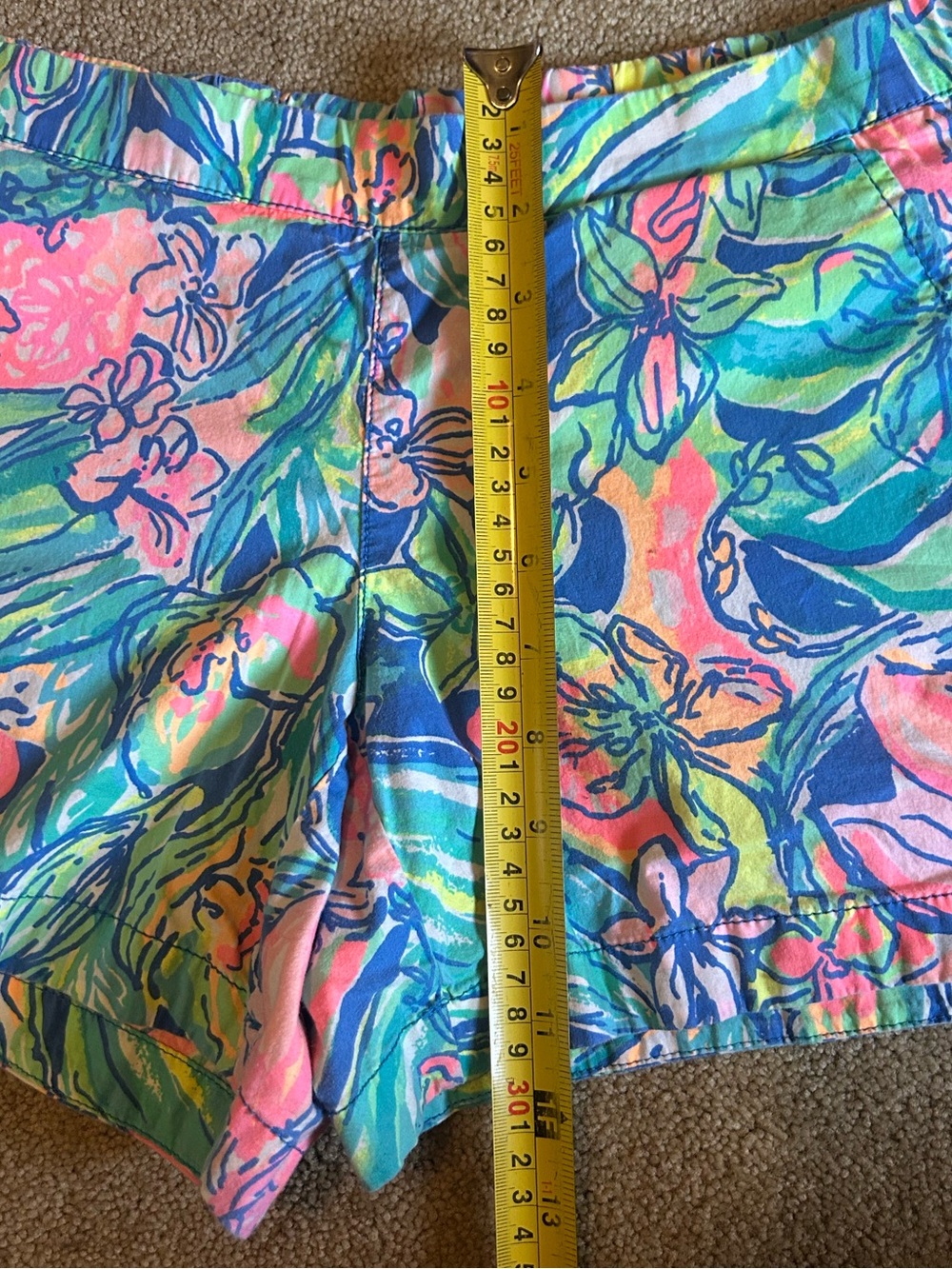 Lilly Pulitzer Tropical Floral Shorts in Pink, Green & Blue - Picture 6 of 7
